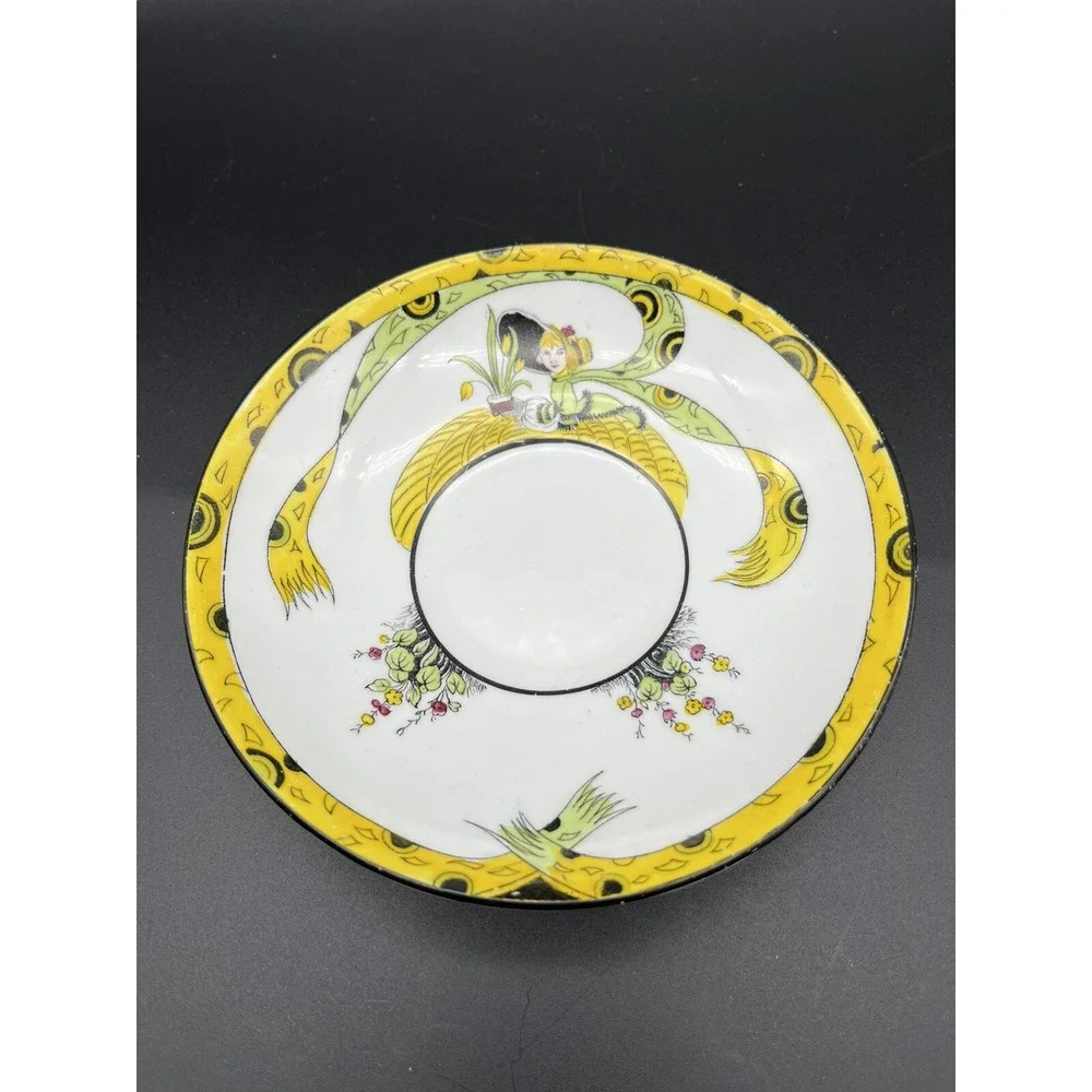 Rare Antique 1920 Melba Bone China DOLLY VARDEN Cup and Saucer Set